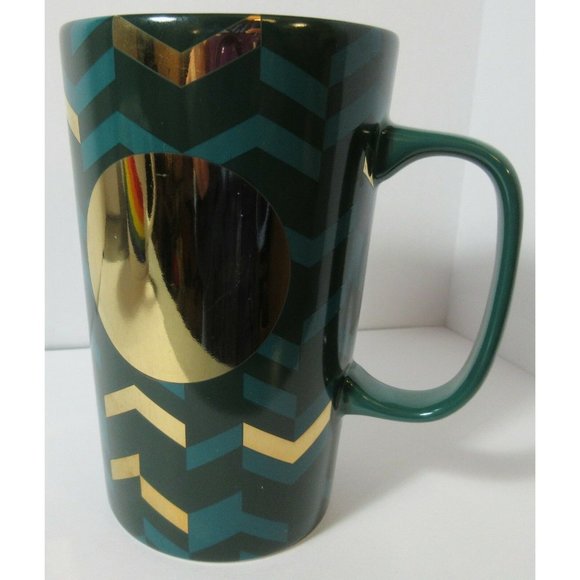 Starbucks 2014 Dot Collection Green Gold Mug 16 oz - Picture 6 of 6